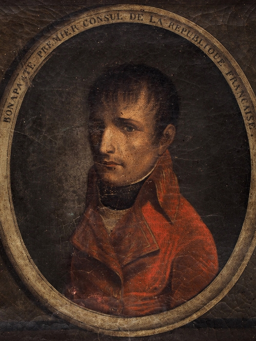 Неизвестный художник «Портрет Наполеона Бонапарта». Начало XIX века. Холст, масло, 26x25,5 см.