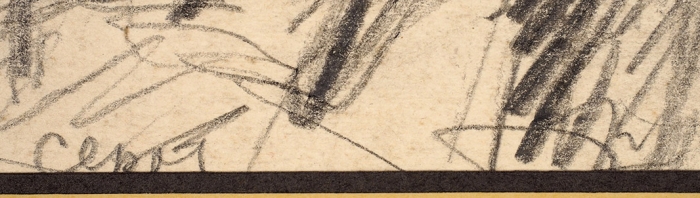 [Собрание А. Заволокина] Зефиров Константин Клавдианович (1879–1960) «Семья». 1920-е. Бумага, графитный карандаш, 14,3x17 см.
