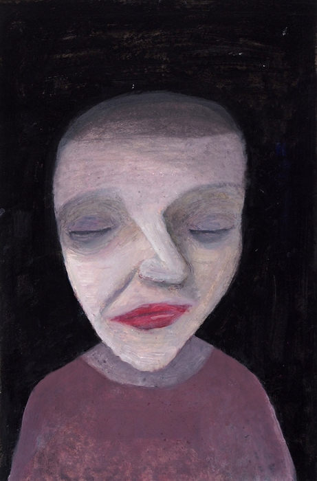 Повзнер Лев Александрович (род. 1939) «Портрет с закрытыми глазами». 2015. Бумага, акрил, 69,5x45,6 см.