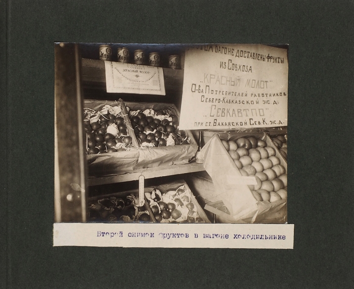 [Первые оригинальные отпечатки] Альбом фотографий с В.С.Х. и промышленной выставки. С сопроводительной запиской. М., 1923.