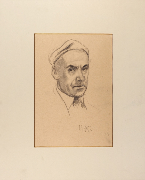 Рудаков Константин Иванович (1891–1949) «Автопортрет». 1945. Бумага, масляная пастель, 27,5x19,7 см.