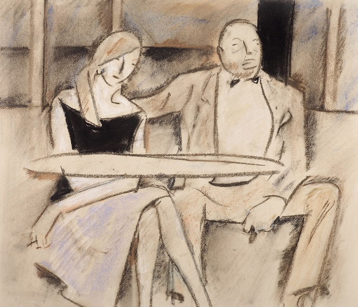Сойфертис Леонид Владимирович (1911–1996) «В кафе». 1961. Бумага, пастель, 40x46,7 см.