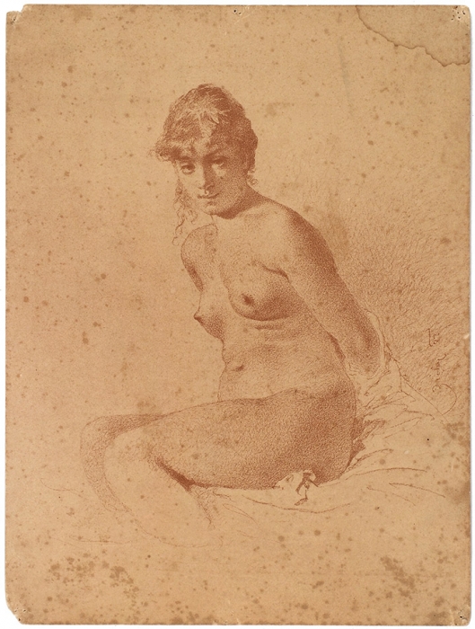 Зичи Михаил Александрович (1827–1906) «Обнаженная». 1882. Бумага, литография, 27x20 см.