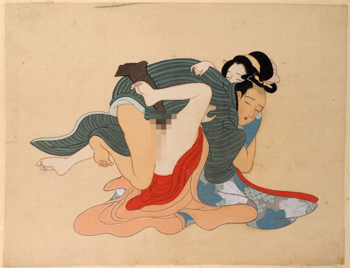 Рисунок в жанре «сюнга» [эротическая сцена]. Япония, вторая пол. XIX в. [около 1870].