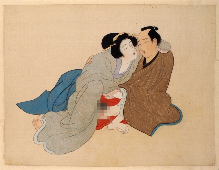 Рисунок в жанре «сюнга» [эротическая сцена]. Япония, вторая пол. XIX в. [около 1870].