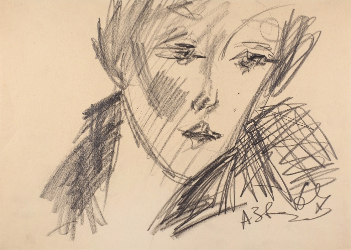 Зверев Анатолий Тимофеевич (1931–1986) «Женский портрет». 1967. Бумага, графитный карандаш, 30x42 см.