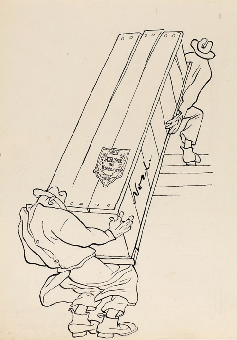 Моор Дмитрий Стахиевич (1883–1946) Иллюстрация к рассказу Джерома К. Джерома. 1940-е. Бумага, тушь, перо, 24,5x17,5 см.