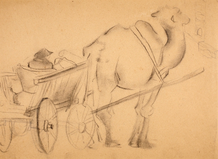 Ермилова-Платова Ефросинья Федосеевна (1895–1974) «Верблюд». 1920-е. Бумага, графитный карандаш, 22x30,2 см (в свету).