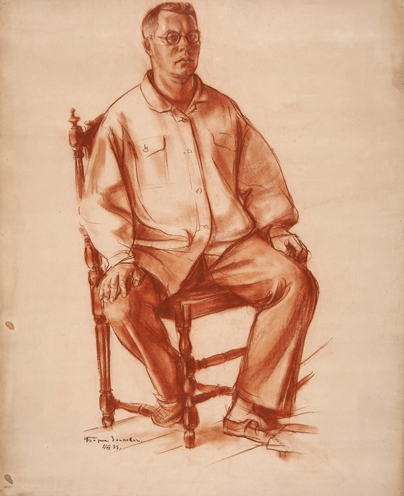 Зенкевич Борис Александрович (1888–1972) «Автопортрет». 1933. Бумага, сангина, 64x52,5 см.