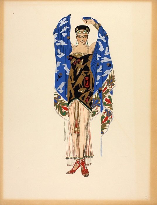 Бакст Лев Самойлович (1866–1924) Эскиз костюма для оперы (Costume pour un opera). 1922. Бумага, литография, пошуар, 32,5x25,5 см.