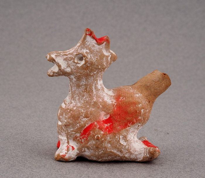 Глиняная игрушка-свистулька «Птица». Таджикская ССР. 1960-е. Глина, лепка, роспись. Высота 6 см.