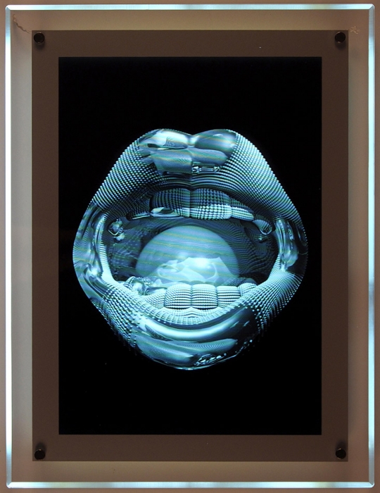 Худяков Константин Васильевич (род. 1945) «Губы Мэрилин». 2015. 3D light panel, 30x21 см.