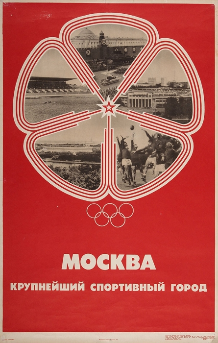 Плакат «Москва крупнейший спортивный город / худ. Л. Горохов. М.: Изд-во «Плакат», 1977.